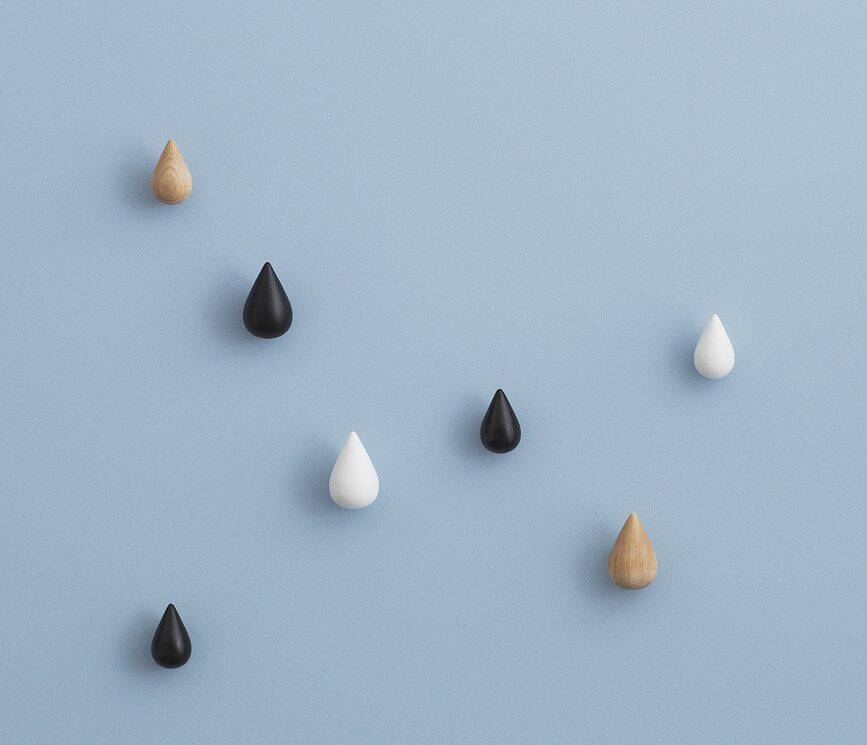 Colgadores Dropit, pequeños, blancos, 2 unidades