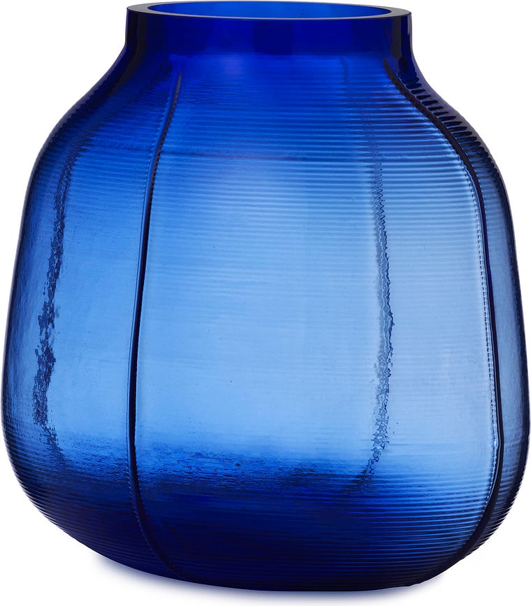 Step Vase 23 cm blau