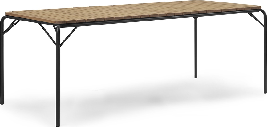 Stół ogrodowy Vig 90 x 200 cm czarny drewniany