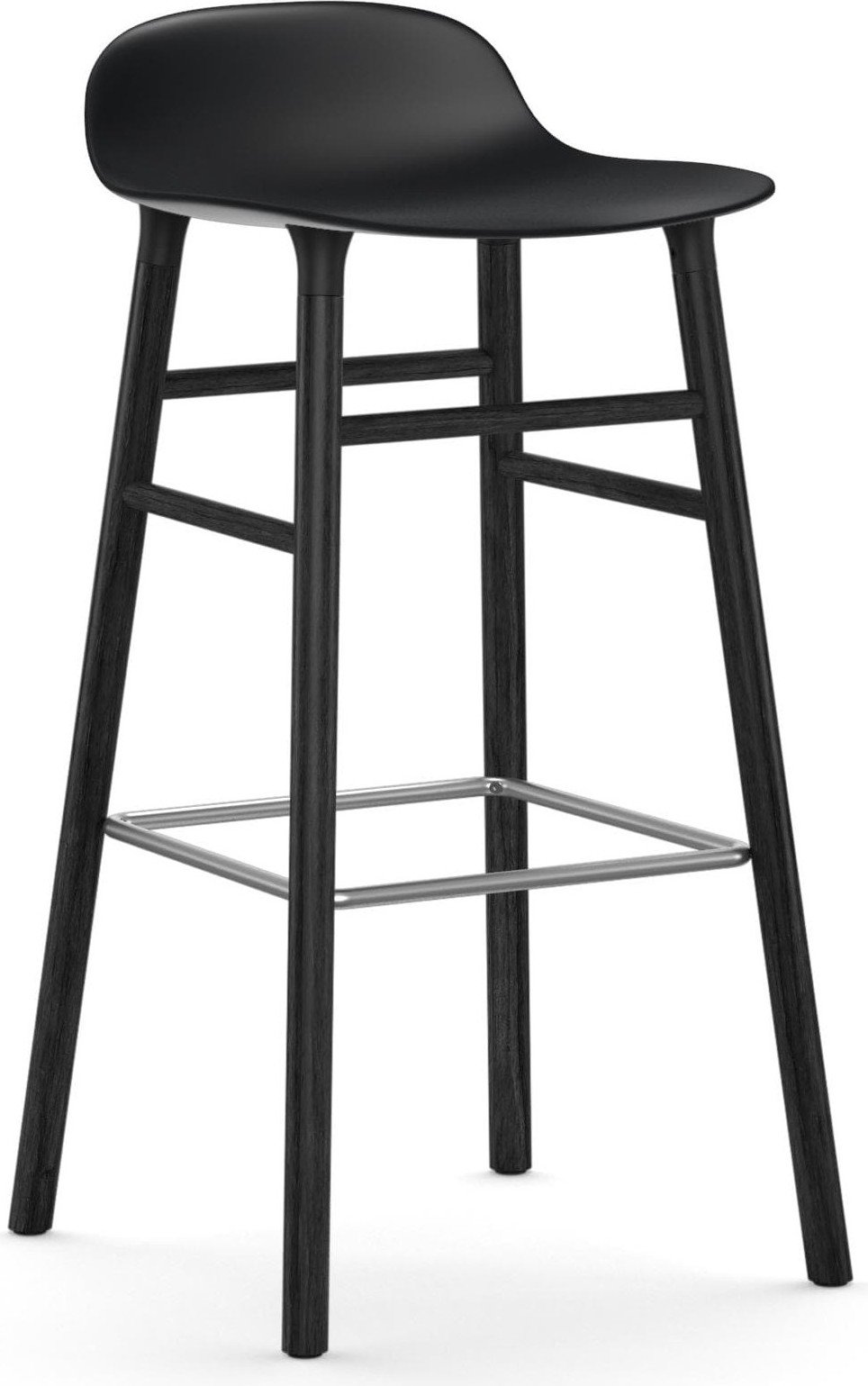 Stołek barowy Form 75 cm czarny czarne drewno dębowe