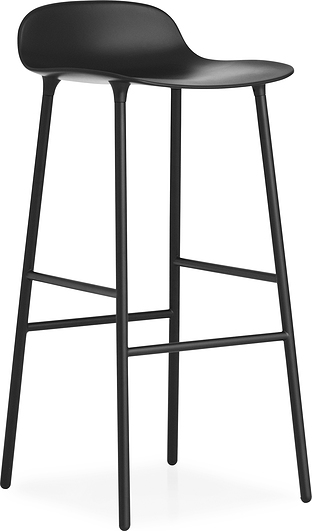 Stołek barowy Form 75 cm nogi stalowe czarny
