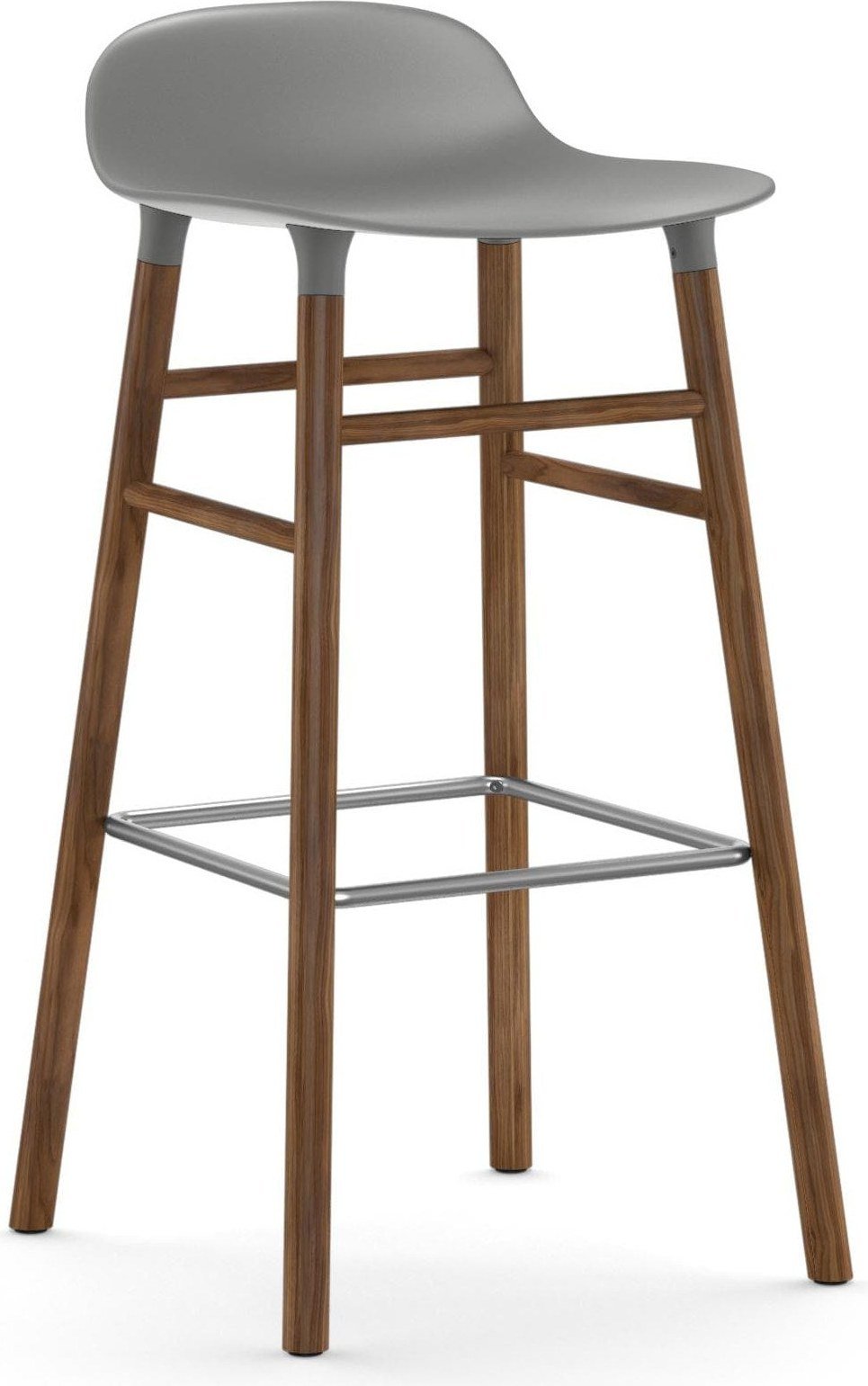 Stołek barowy Form 75 cm szary drewno orzechowe
