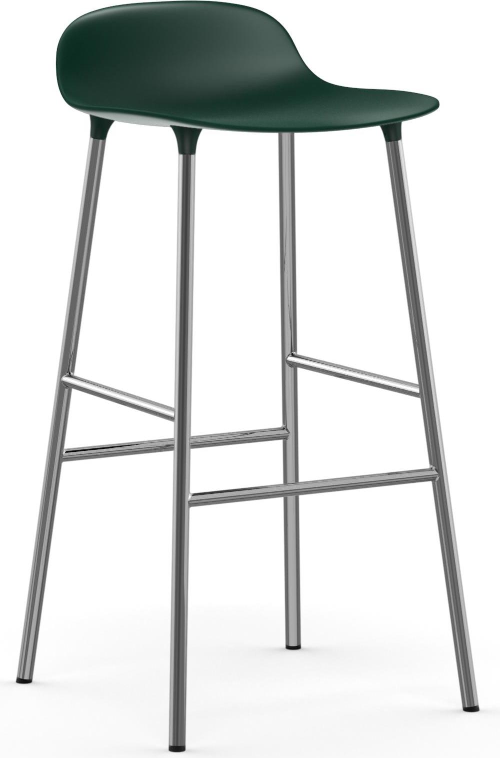 Stołek barowy Form 75 cm zielony nogi chromowane