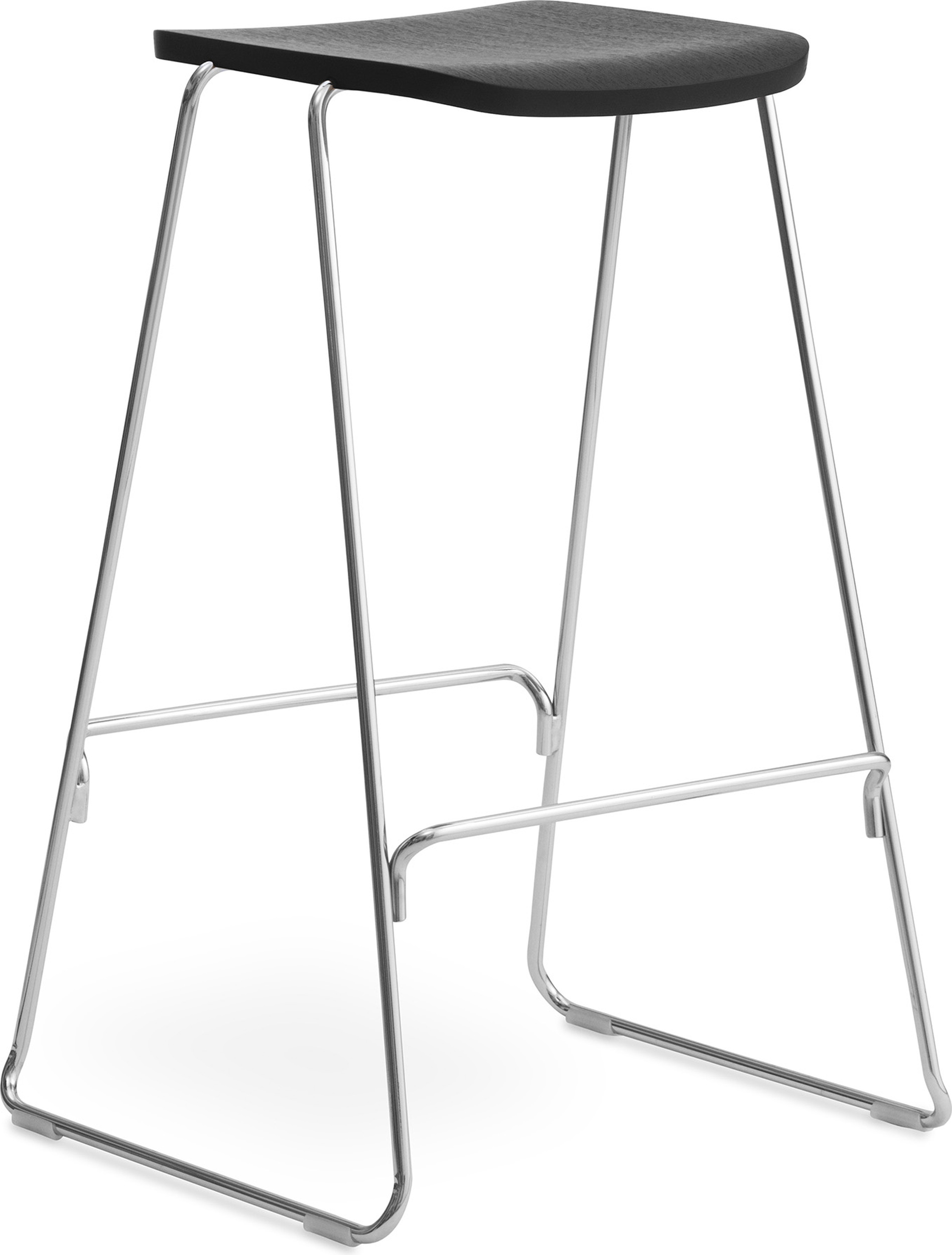 Stołek barowy Just 75 cm czarny z chromowaną podstawą