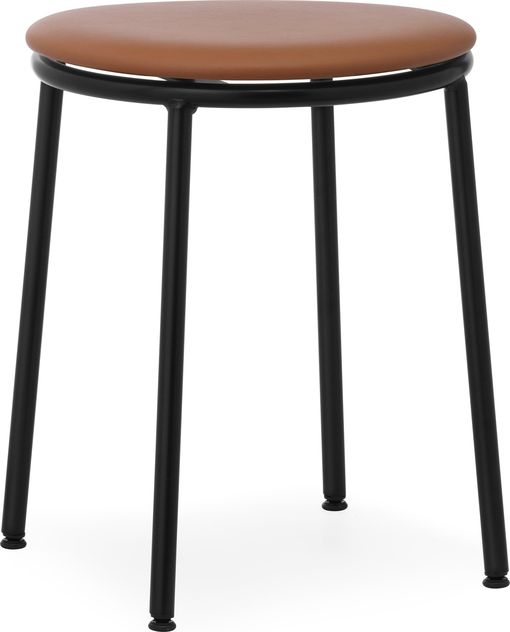 Stołek Circa Ultra Leather Brandy 45 cm z tapicerowanym siedziskiem