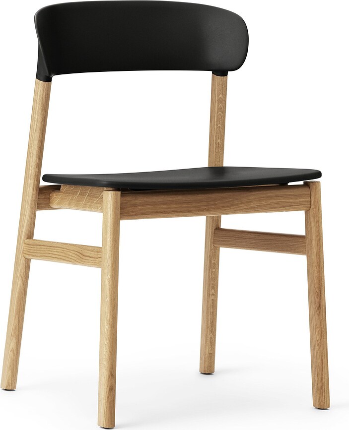 Stolička Herit svetlý dub čierna
