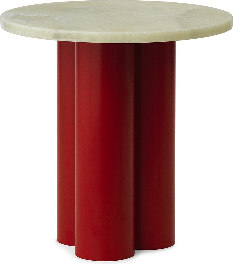 Stolik Dit Onyx Emerald na czerwonych nogach