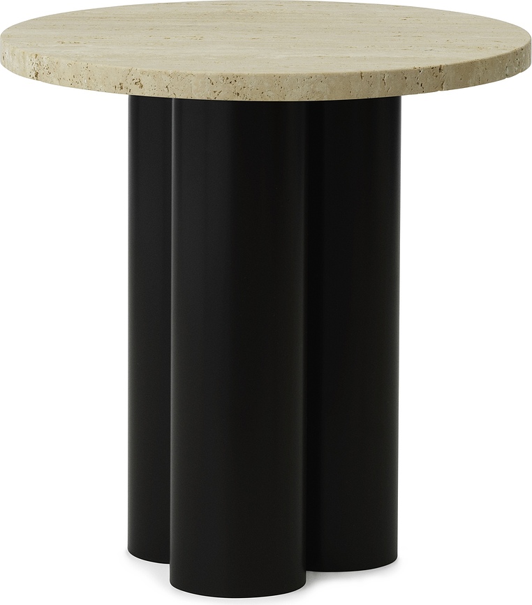 Stolik Dit Travertine Light na brązowych nogach