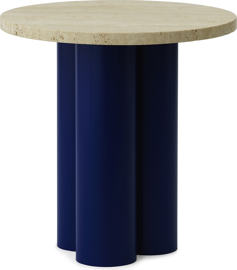 Stolik Dit Travertine Light na niebieskich nogach