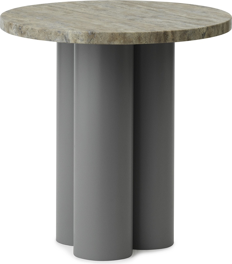 Stolik Dit Travertine Silver na szarych nogach