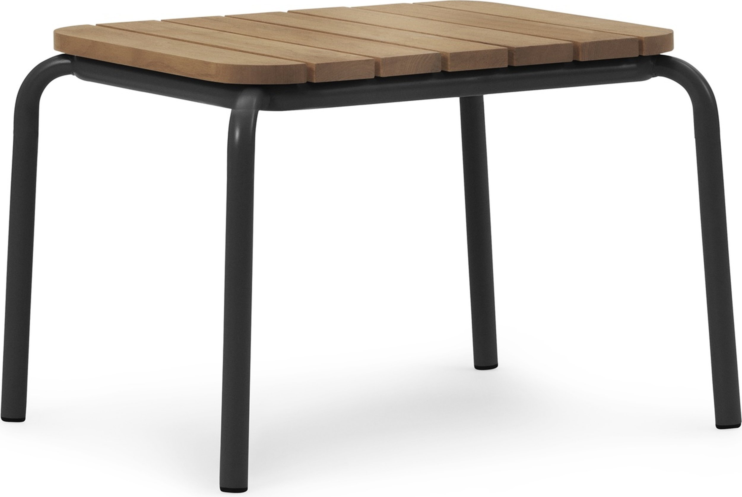 Stolik ogrodowy Vig 45 x 55 cm czarny drewniany