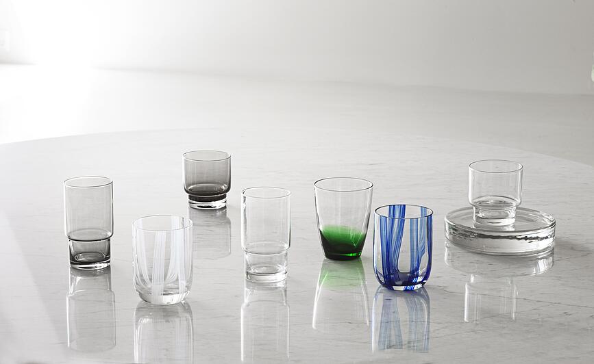 Stripe Verre 390 ml, bleu