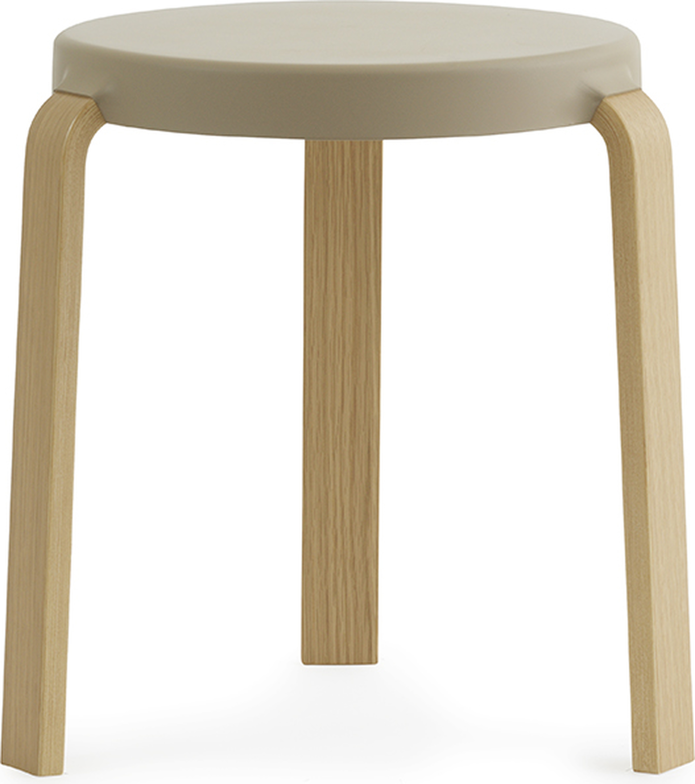 Tap Hocker sandfarbig mit Beinen aus Eiche