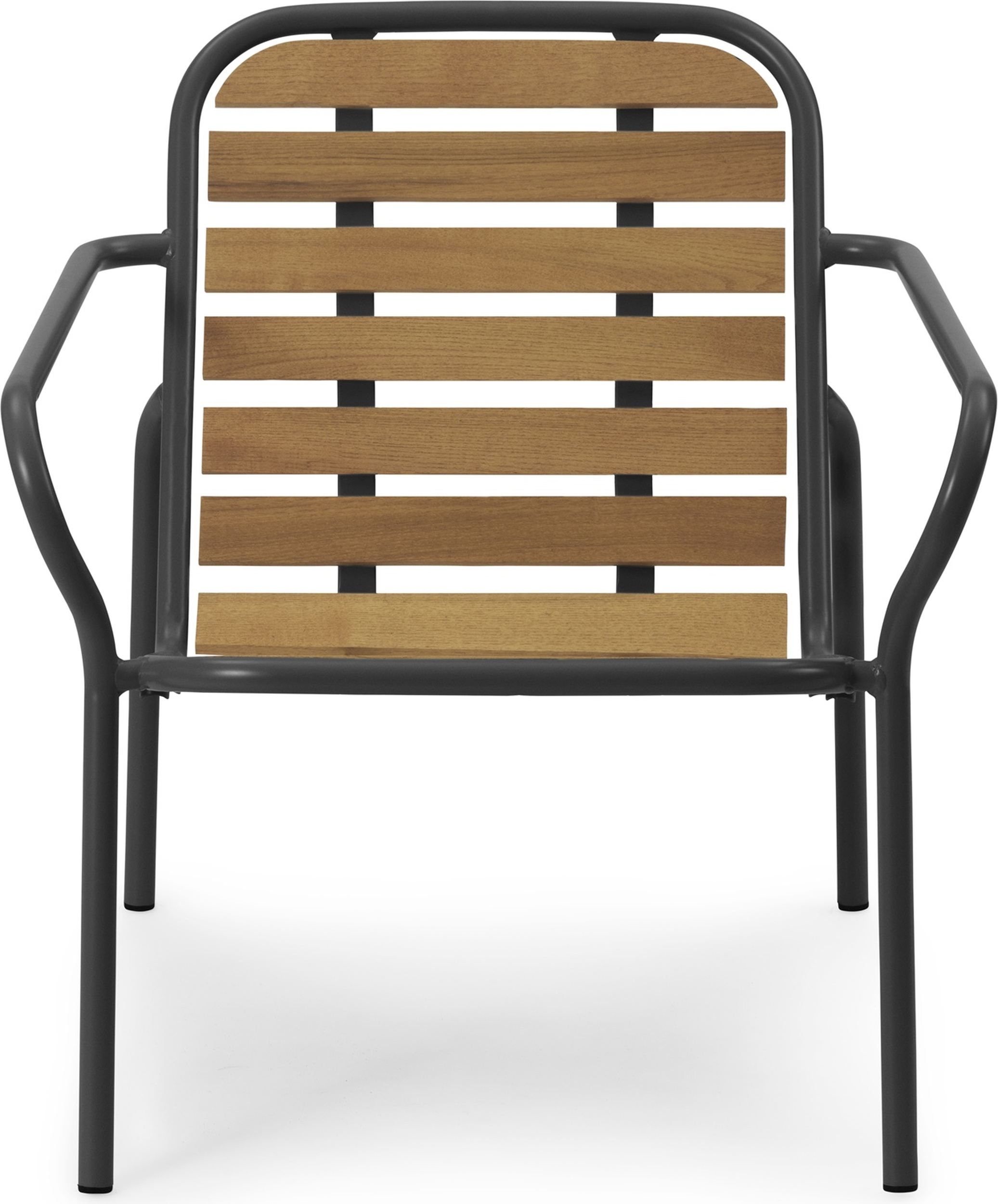 Vig Gartenstuhl 72,5 cm schwarz aus Holz mit Armlehnen