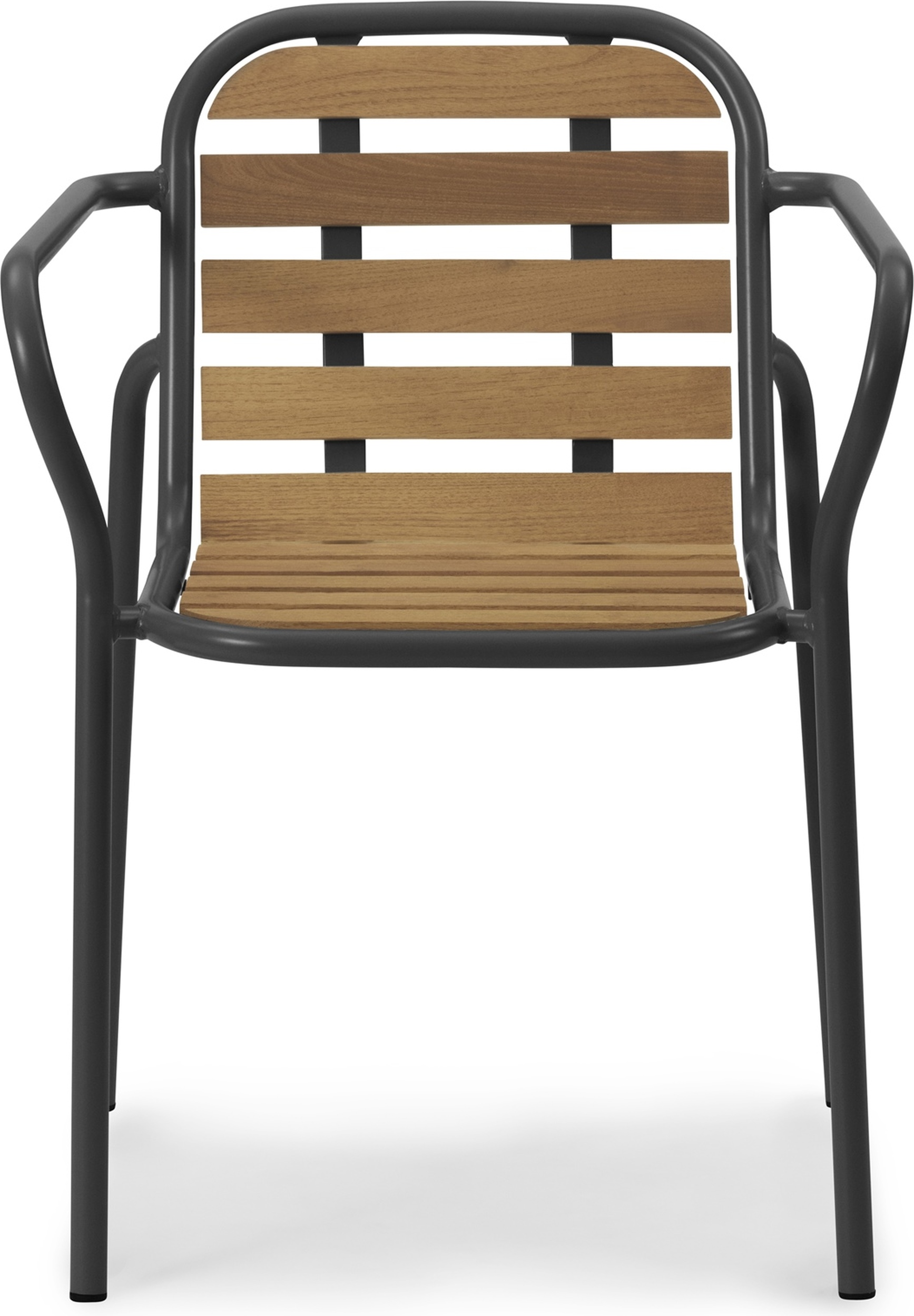 Vig Gartenstuhl schwarz aus Holz mit Armlehnen