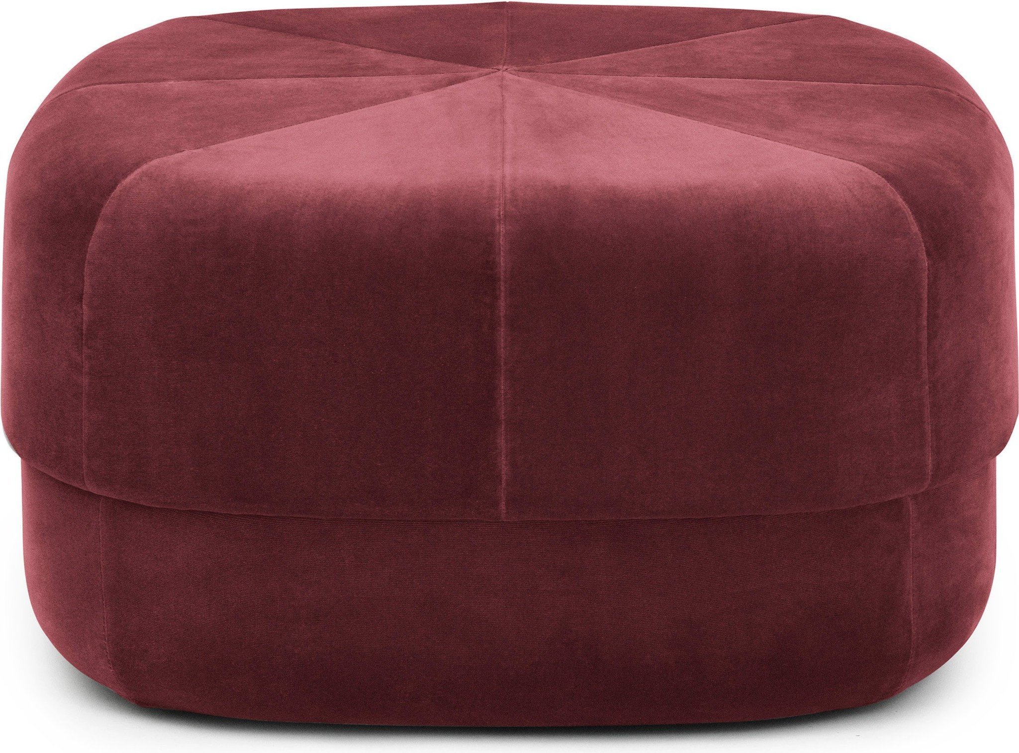 Circus Pouf L Bordeauxrot aus Velours