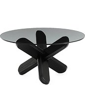 Ding Table black smoked glass top