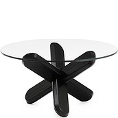 Ding Table black with a transparent tabletop
