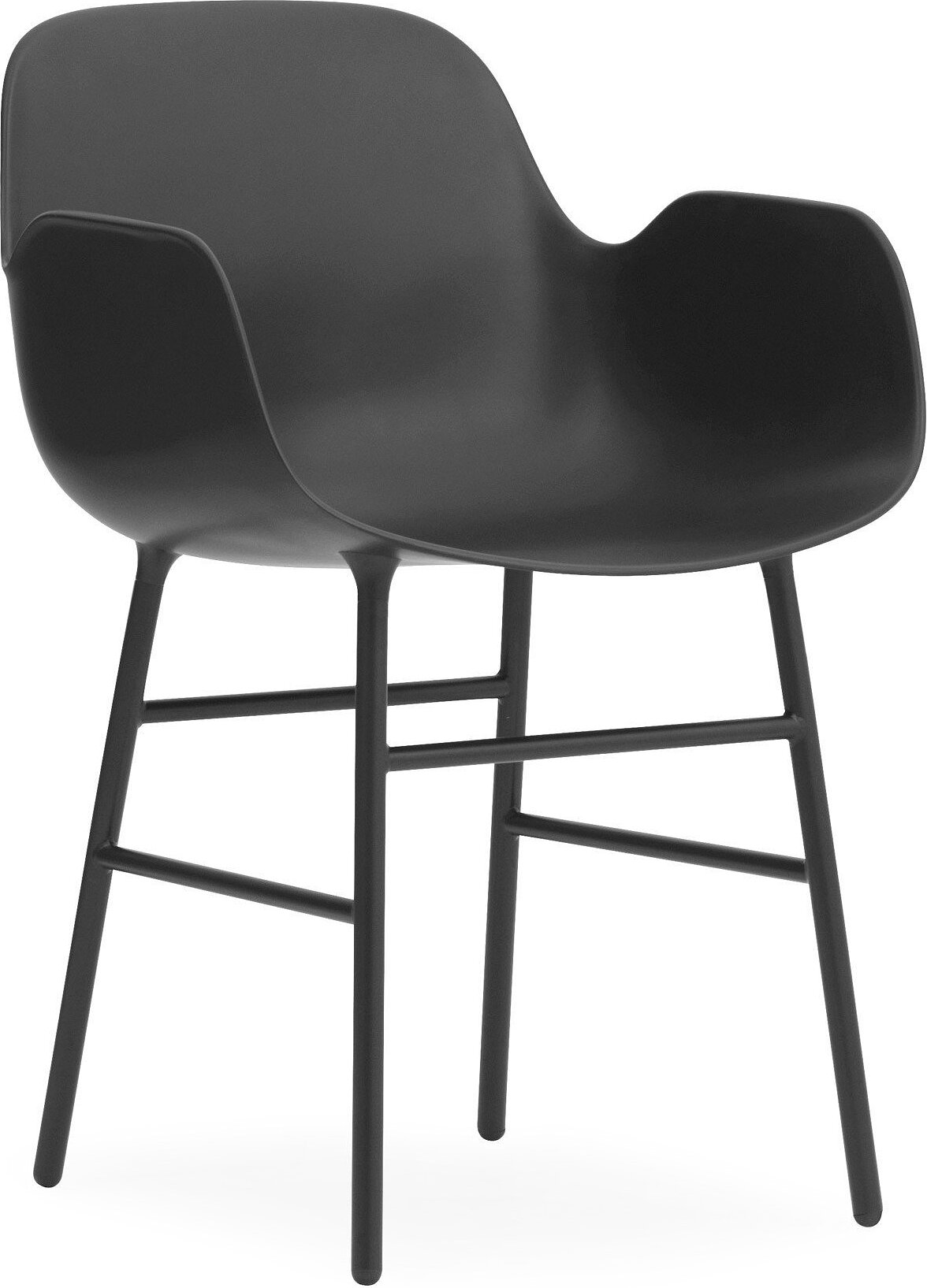 Form Sessel schwarz Stahlbeine