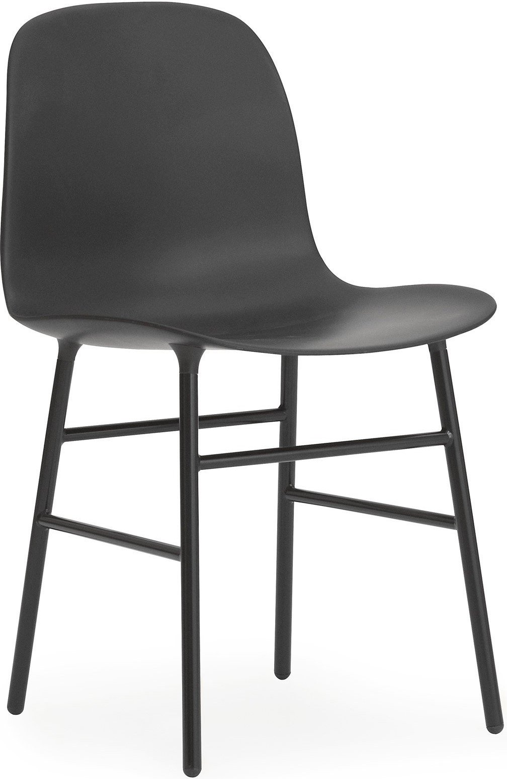 Form Stuhl schwarz Stahlbeine