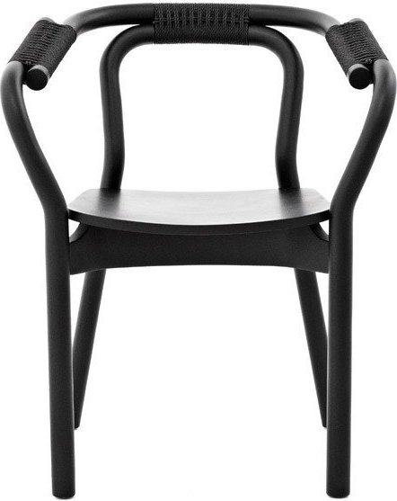 Knot Stuhl schwarz mit schwarzem Band