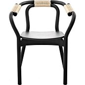 Krzesło Knot czarne z naturalnym sznurkiem