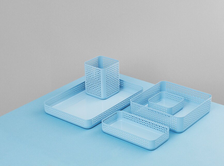 Nic Nac Δοχείο, τετράγωνο, χαμηλό, λευκό