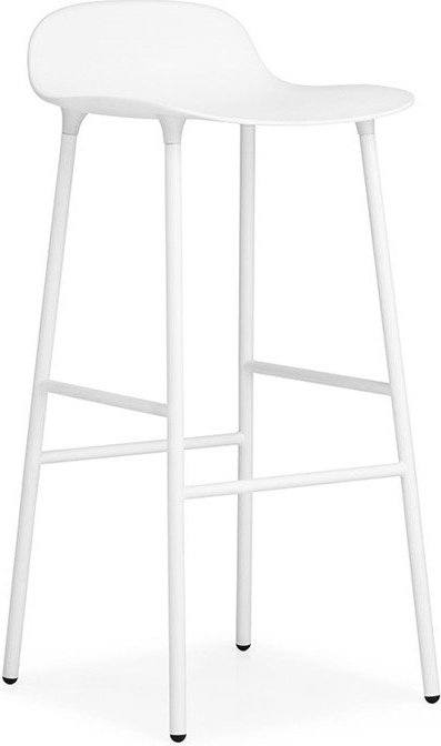 Stołek barowy Form 65 cm nogi stalowe biały