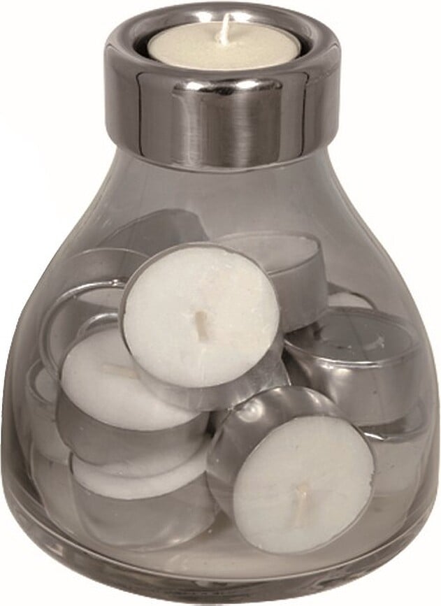 Portavelas para tealight Bottlight, con compartimento de almacenaje