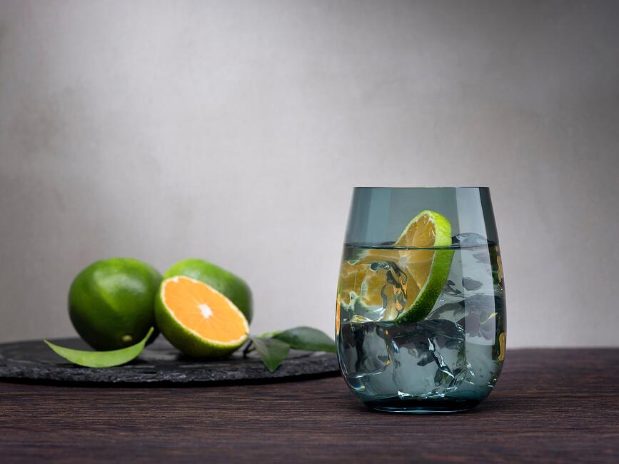 Colored U Verres 440 ml, ambrés, Lot de 4