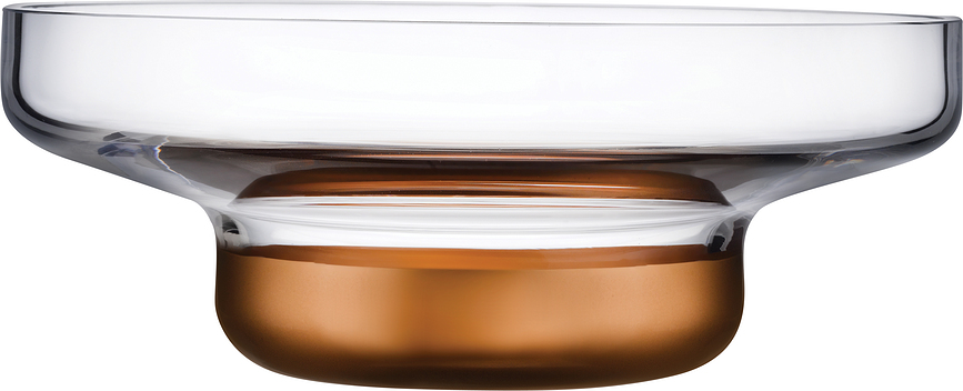 Contour Bol 36 cm, transparent, avec base en cuivre