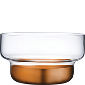 Contour Bowl 24 cm transparent mit Kupfersockel