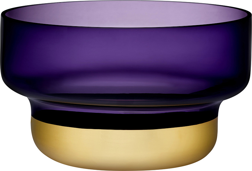 Contour Coupe avec pied doré, 24 cm, violette