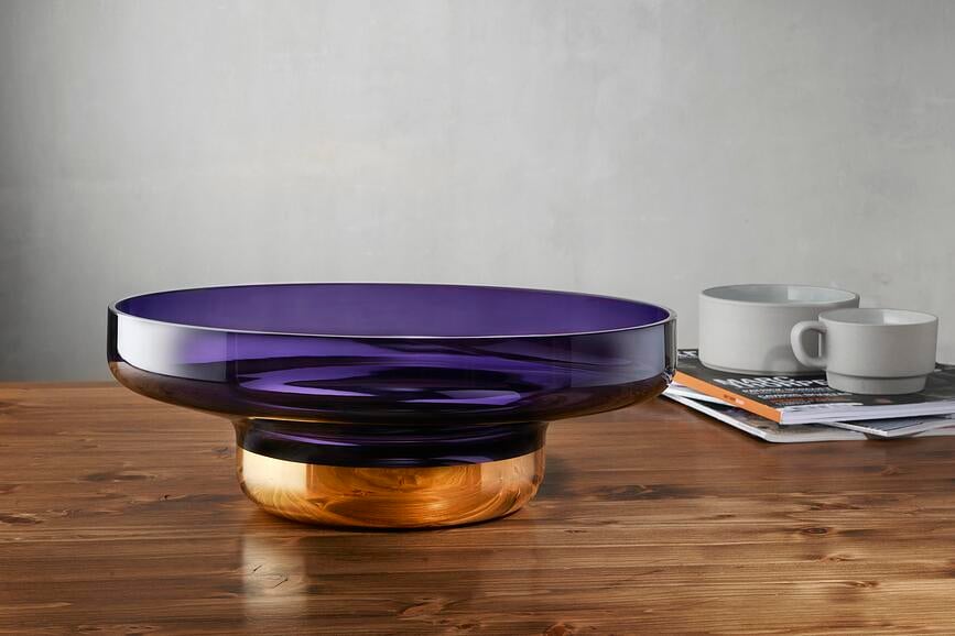 Contour Zdjela s bakrenim postoljem 36 cm prozirna