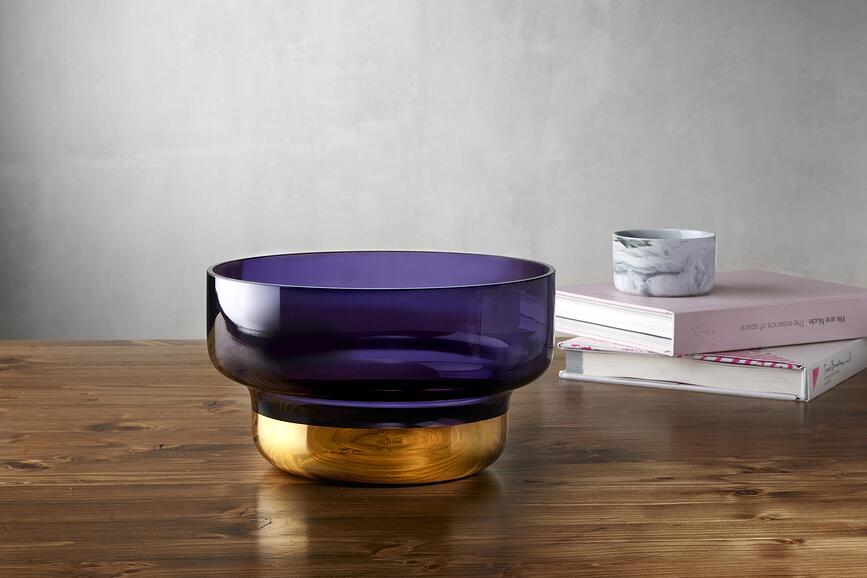 Contour Μπολ, 24 cm, διάφανο, με χάλκινη βάση