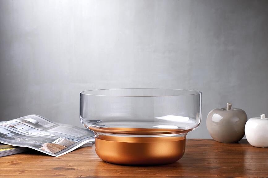 Contour Coupe avec base en cuivre, 24 cm, transparente