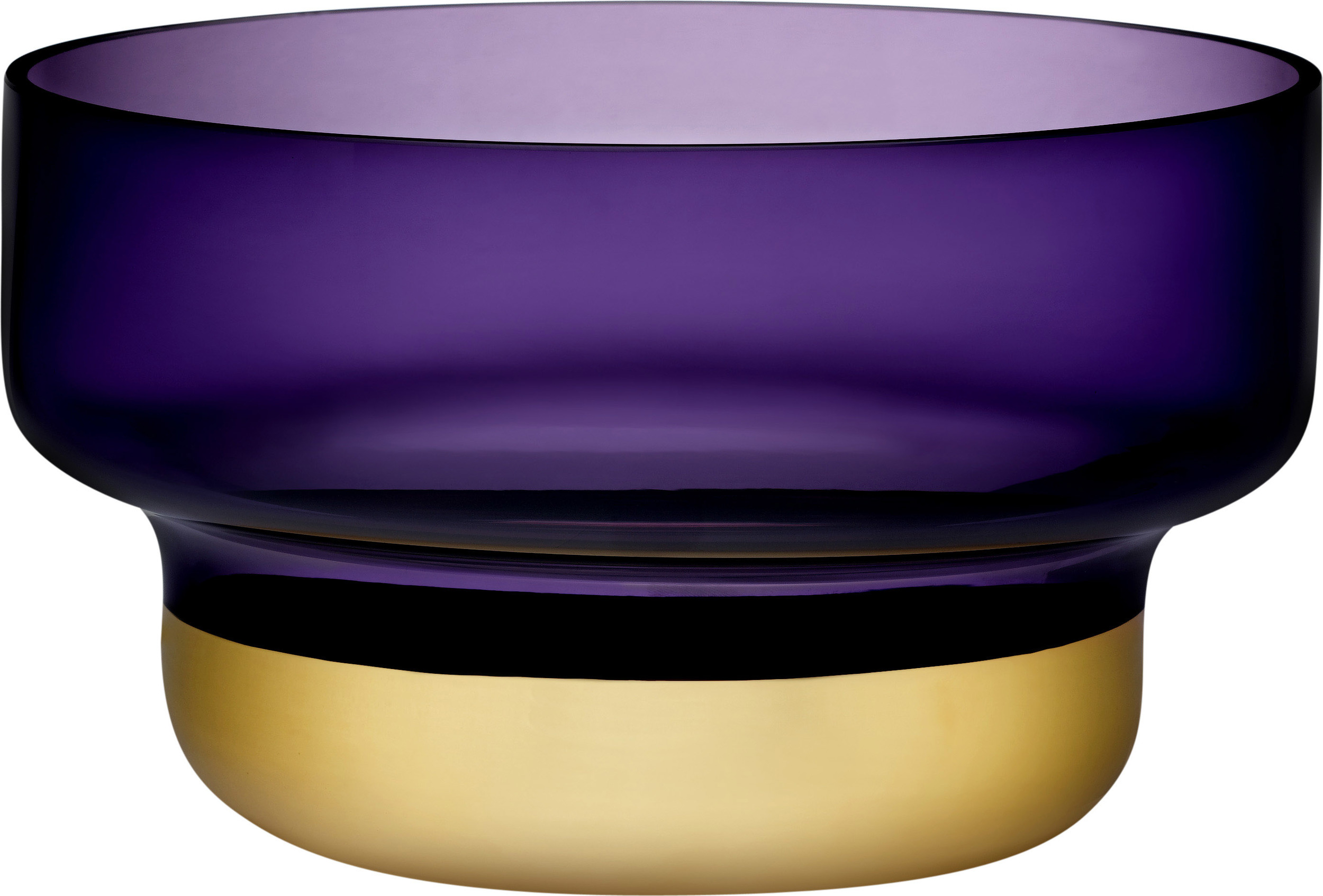 Contour Schüssel 24 cm violett mit goldfarbenem Sockel