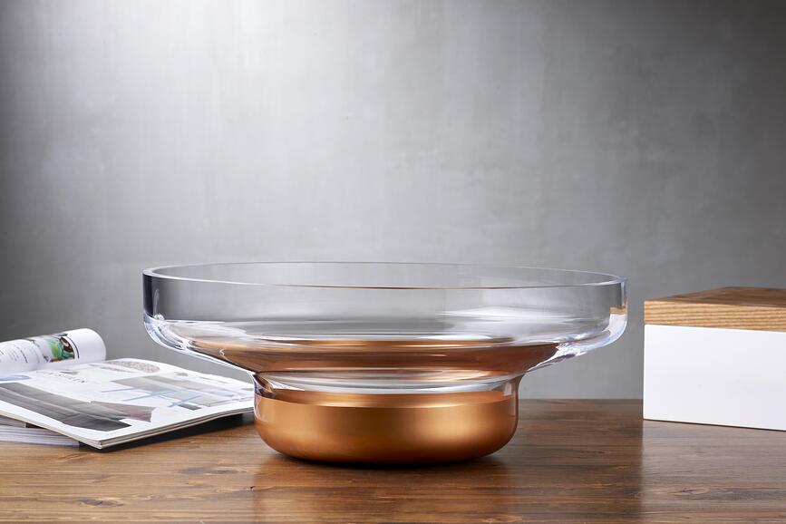 Contour Skleda z bakrenim podstavkom, 36 cm, prozorna