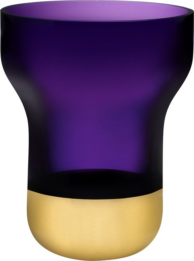 Contour Vas 25 cm, lila med guldfot