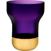 Contour Vase 25 cm violett mit goldfarbenem Sockel