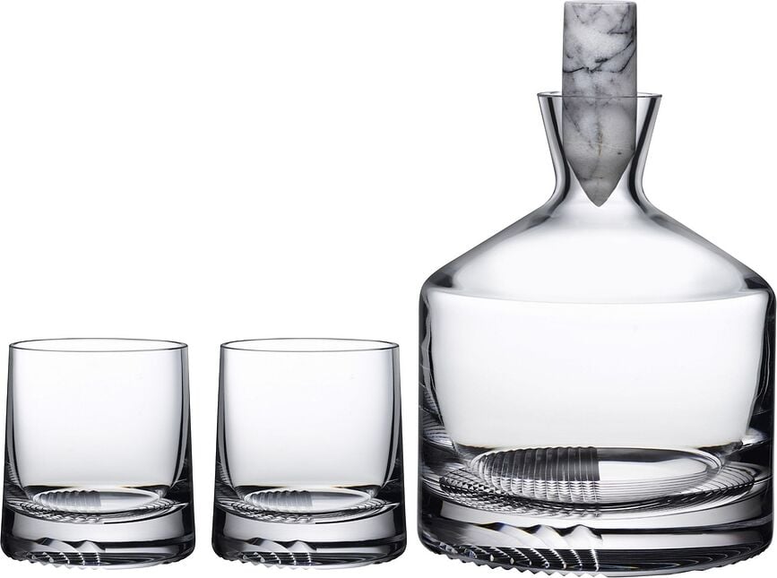 Decantador para Whisky Alba, con 2 vasos, Set de 3 piezas