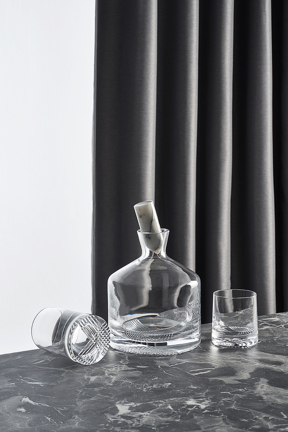 Decantador para Whisky Alba, con 2 vasos, Set de 3 piezas