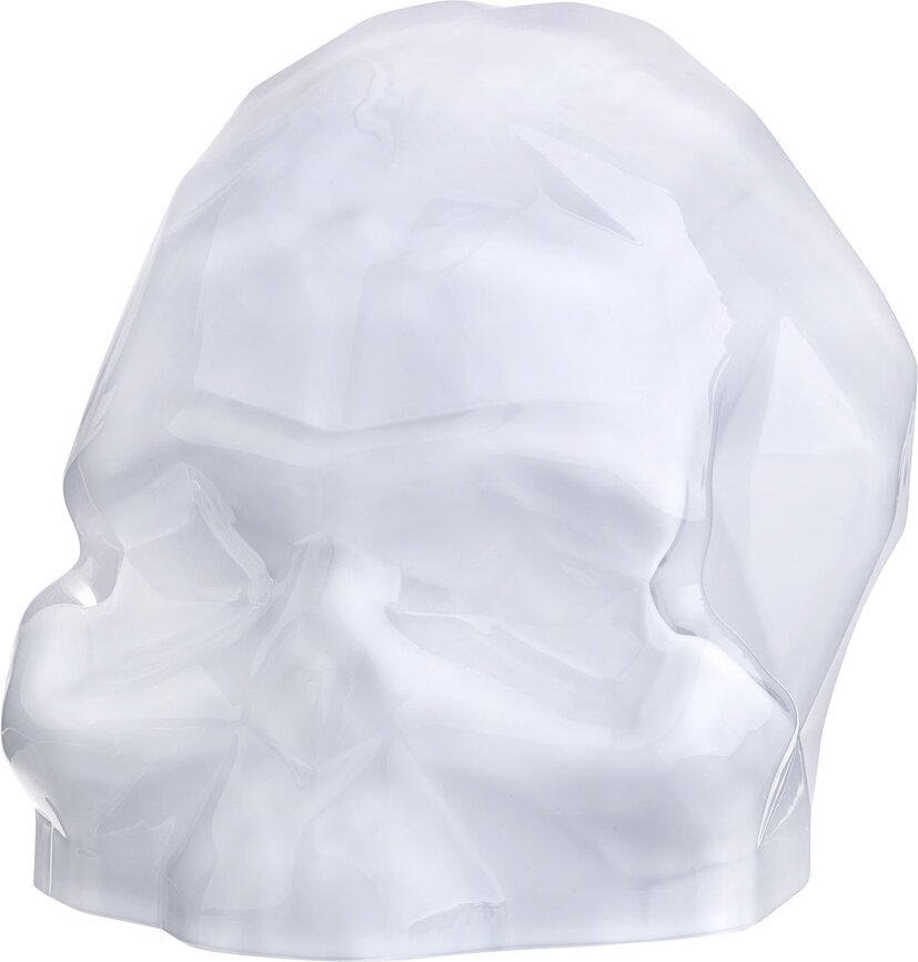 Dekorativ figur Memento Mori kranium L hvid