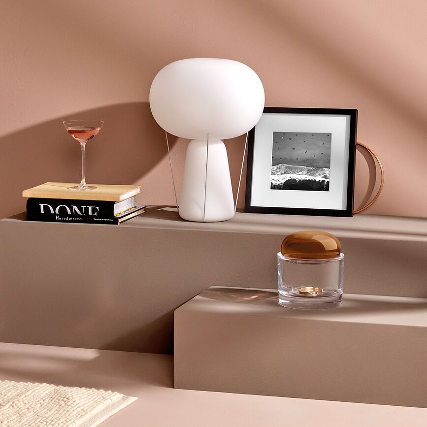 Ecrin Boîte de Rangement avec couvercle, taille L, caramel