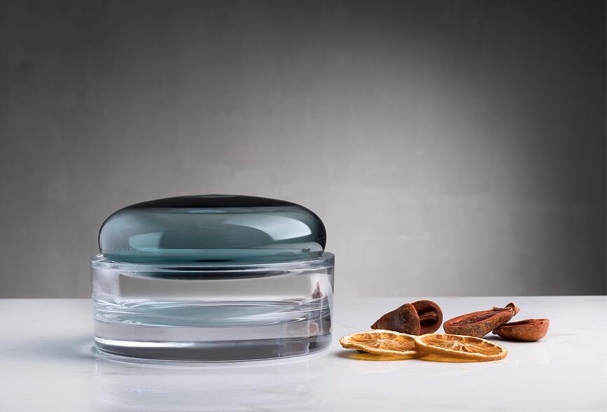 Ecrin Boîte de Rangement avec couvercle, taille M, ambrée