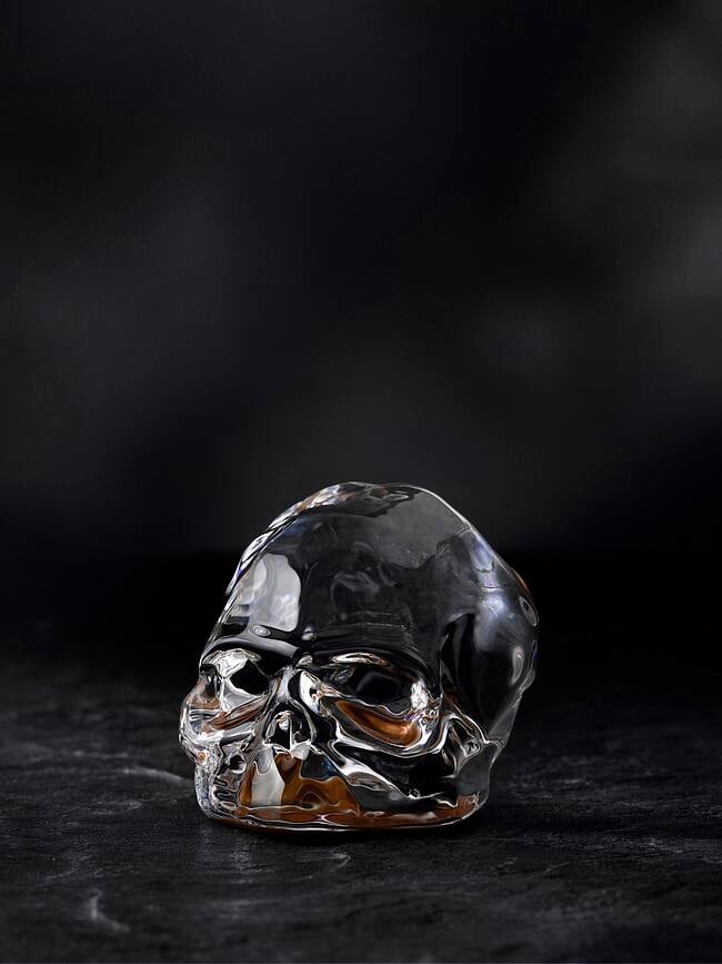 Figura Decorativa calavera Memento Mori, talla S, verde iridiscente