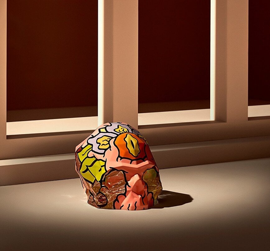 Figura decorativa calavera Memento Mori Rock & Pop by Cins3000, talla S