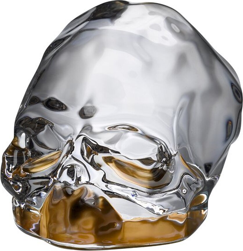 Figurine Décorative Tête de Mort Memento Mori, taille S, avec détails cuivrés