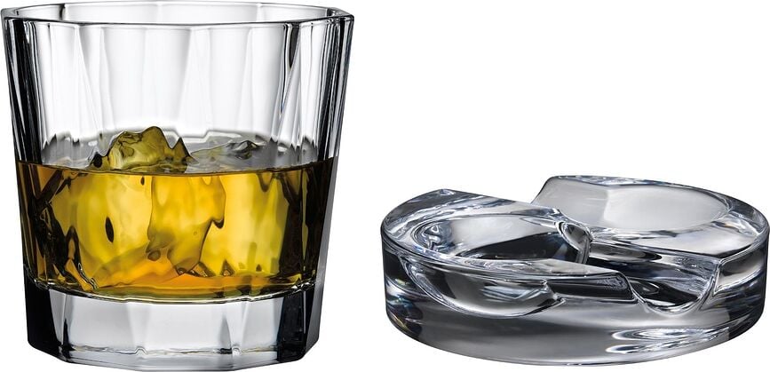 Hemingway & Altruist Whiskyglas mit Aschenbecher 2 El.