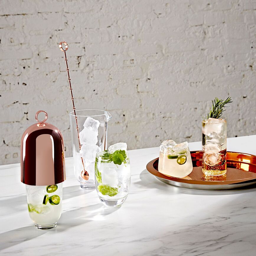 Hepburn Verre à Mélange avec cuillère à mélanger, Set 2 pièces